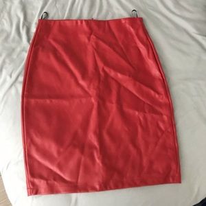 Faux leather skirt